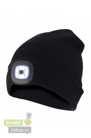 čepice CAP03 s LED světlem černá