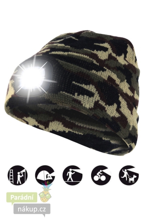 čepice CAP06 s LED světlem maskovací