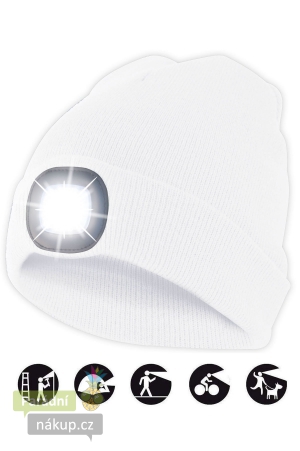 čepice CAP09 s LED světlem bílá