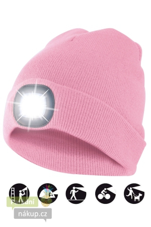 čepice CAP11 s LED světlem růžová
