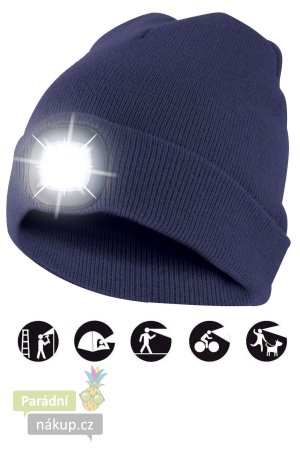 čepice CAP04 s LED světlem modrá