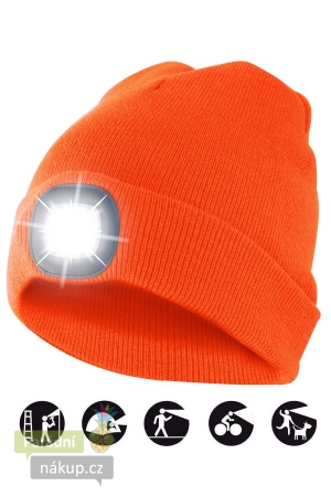 čepice CAP10 s LED světlem oranžová