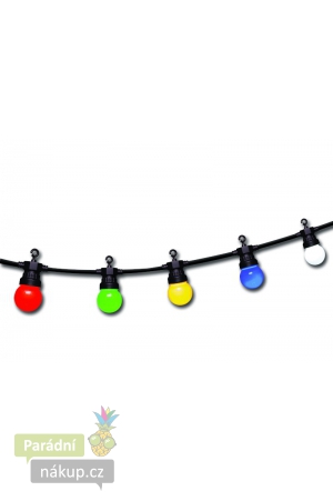 Venkovní světelný řetěz PS066 s 20 barevnými žárovkami
