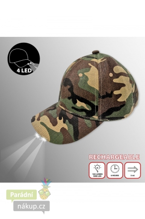kšiltovka CAP106 s LED světlem maskovací