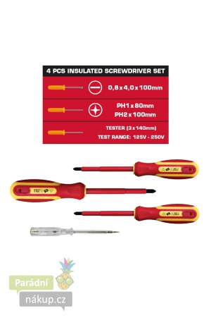Sada 4 izolovaných šroubováků CF144, VDE
