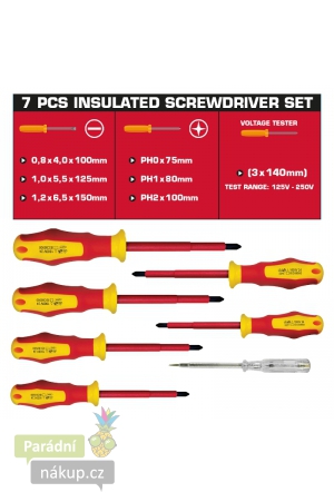 Sada 7 izolovaných šroubováků CF170, VDE